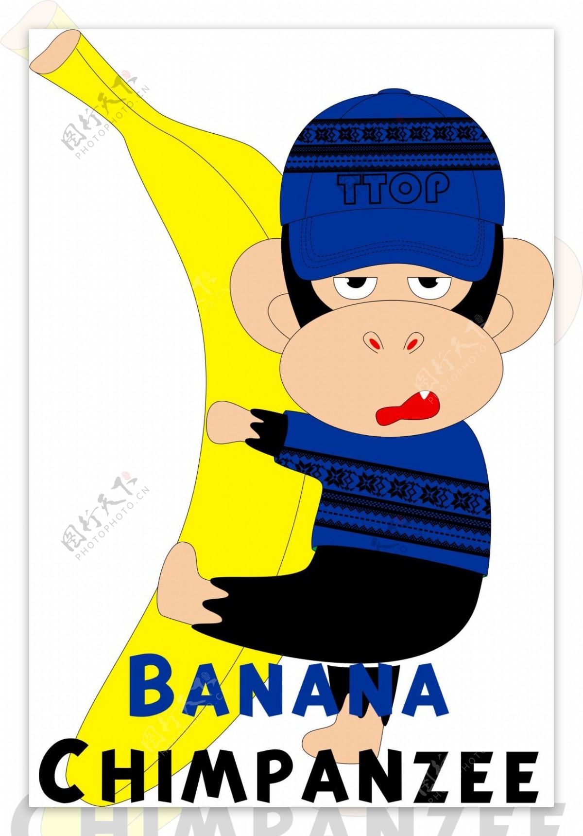 抱着香蕉的黑色猩猩