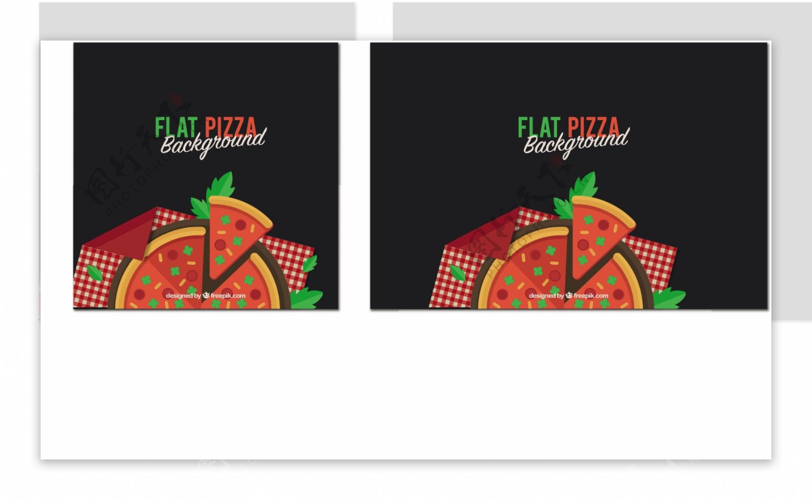 平板设计中的比萨背景
