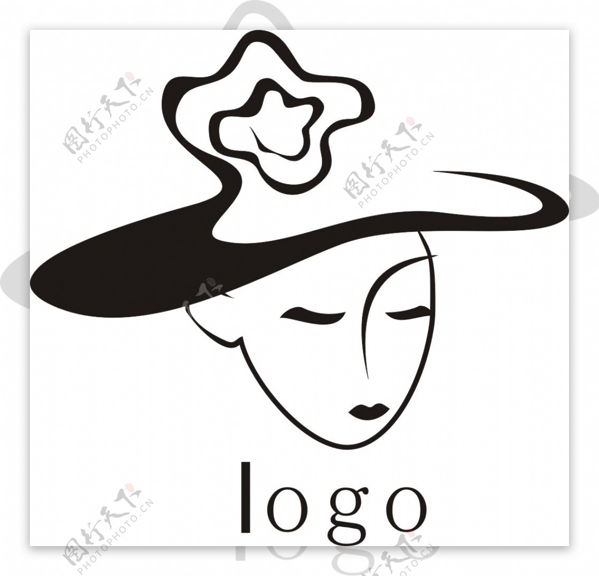 女性手绘简约logo