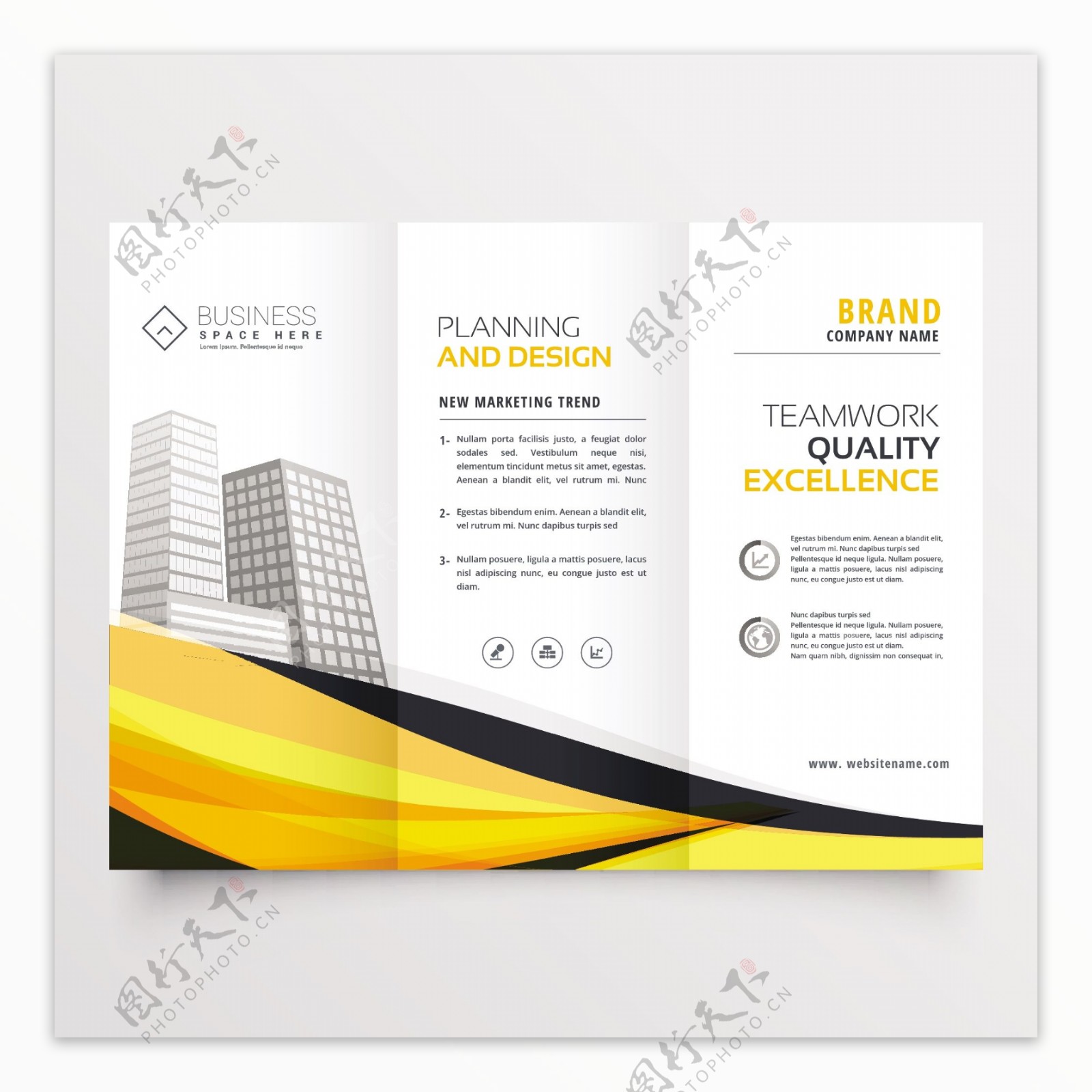 黄色抽象商业手册