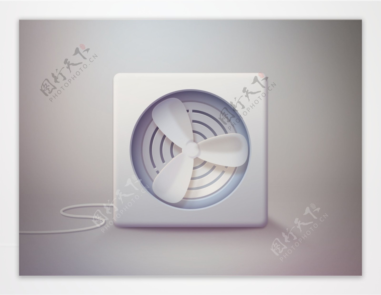 白色精美风扇icon图标设计
