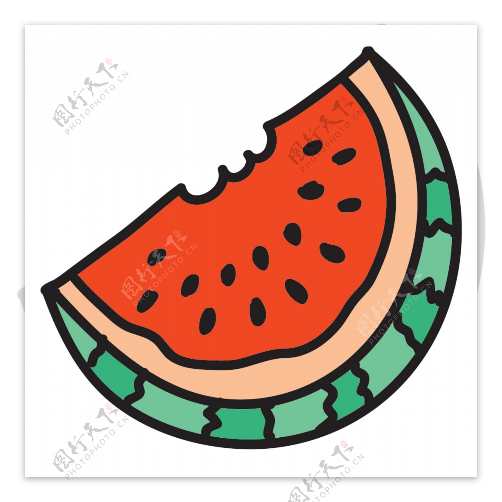 西瓜水果icon图标设计
