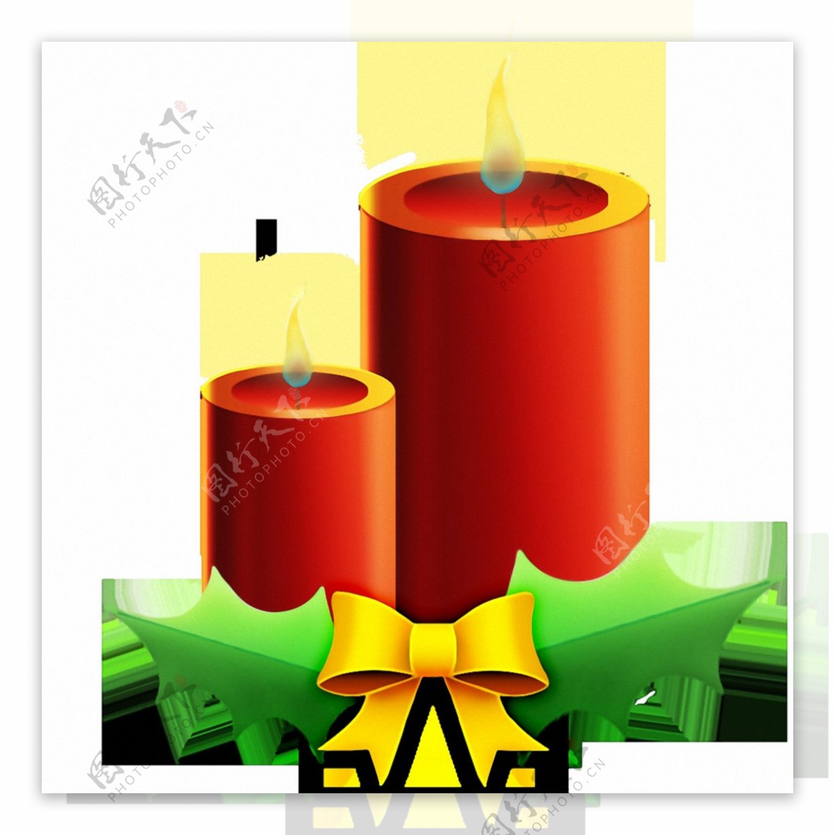 圣诞红色蜡烛免抠png透明素材