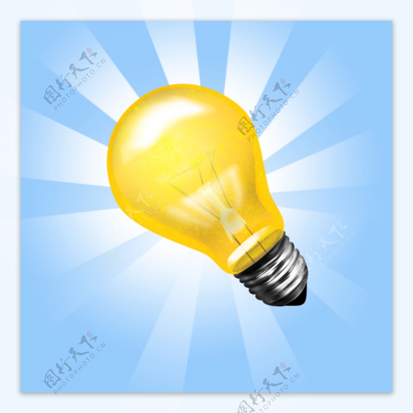 橙色电灯泡icon图标