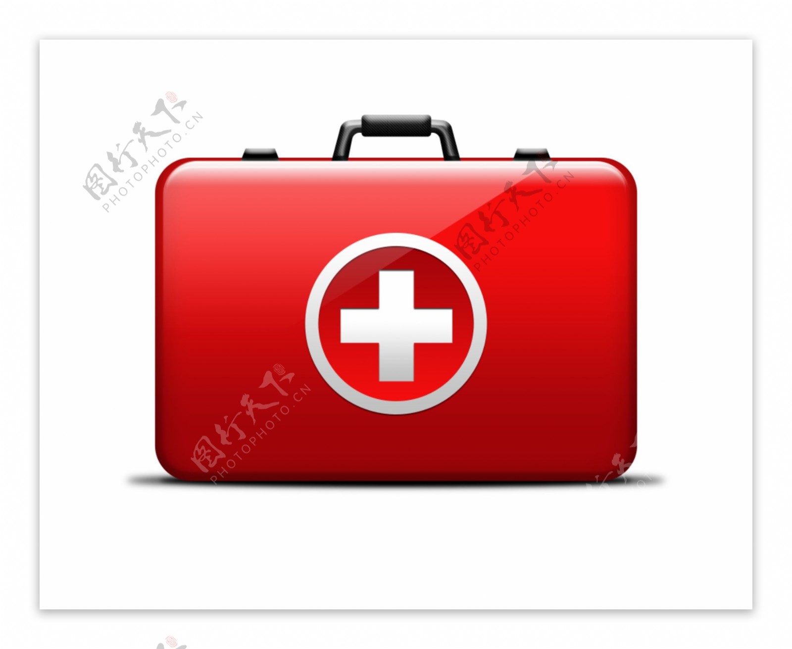 红色医药医物箱icon图标设计