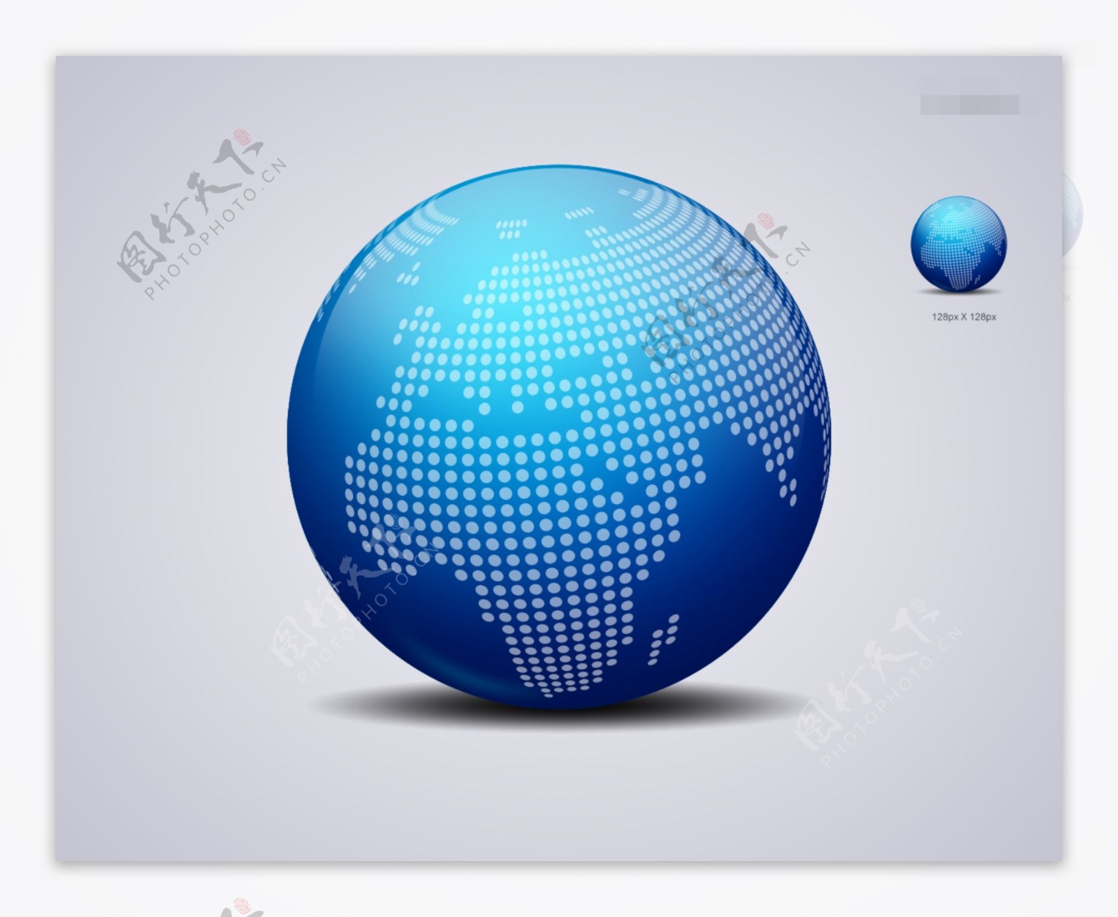 蓝色光滑的地球图标