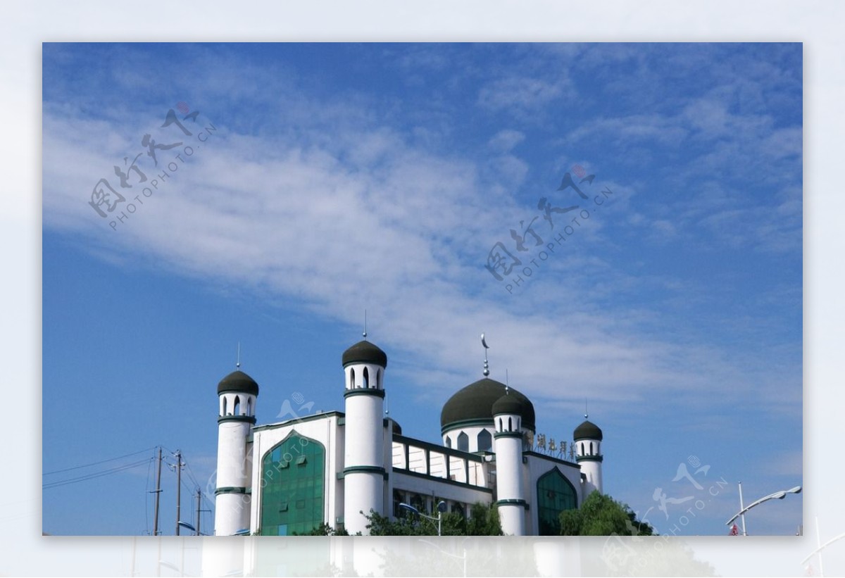 清真寺卡通线条插画素材 Mosque With Camel Illustration Cartoon – 设计小咖
