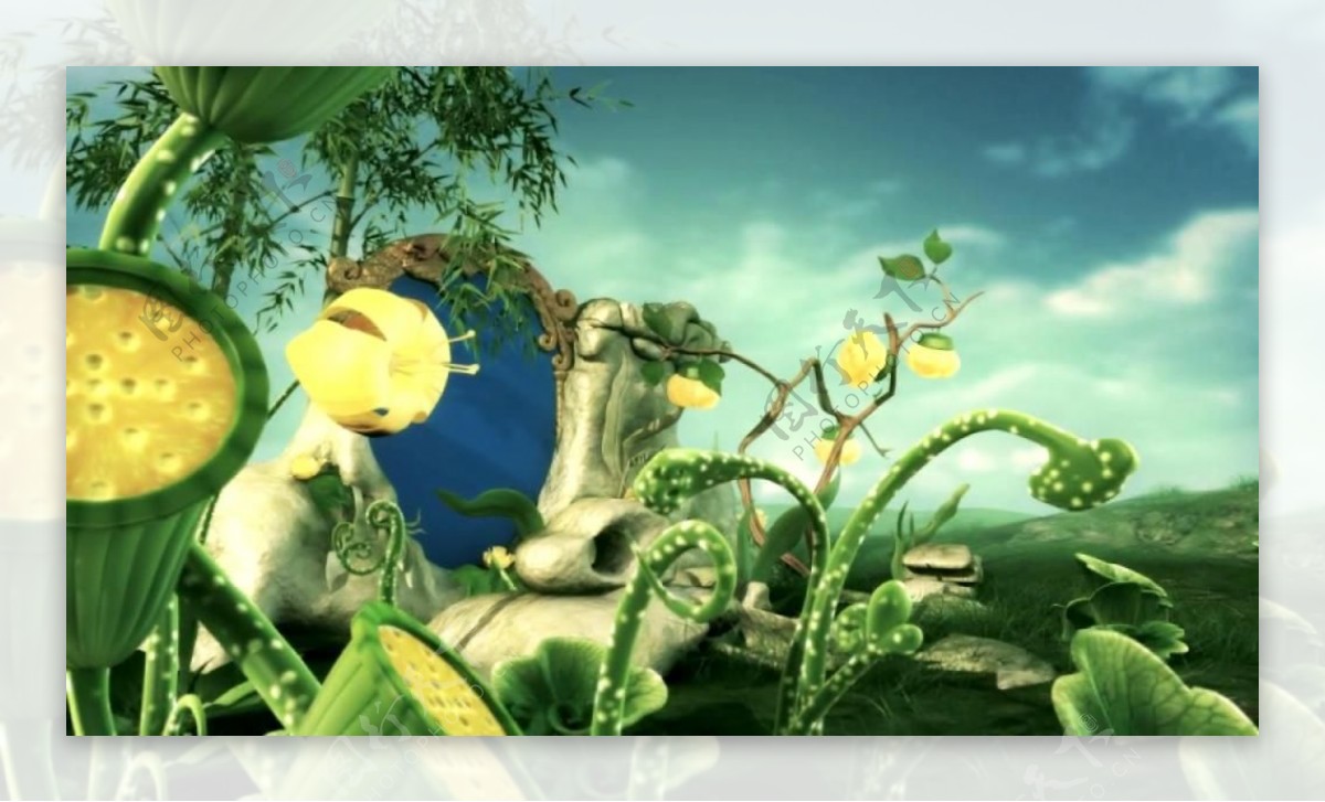绿色朦胧意境植物童话视频素材