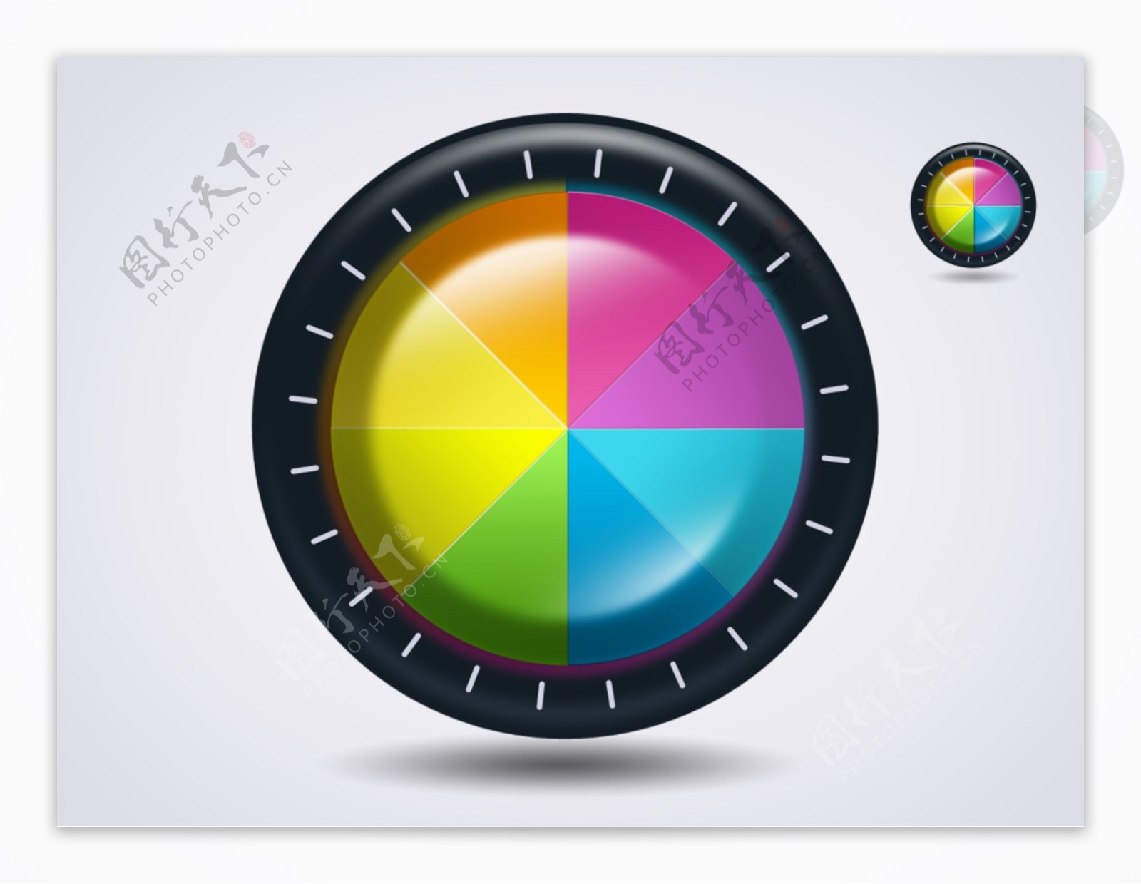 彩色转盘icon图标设计