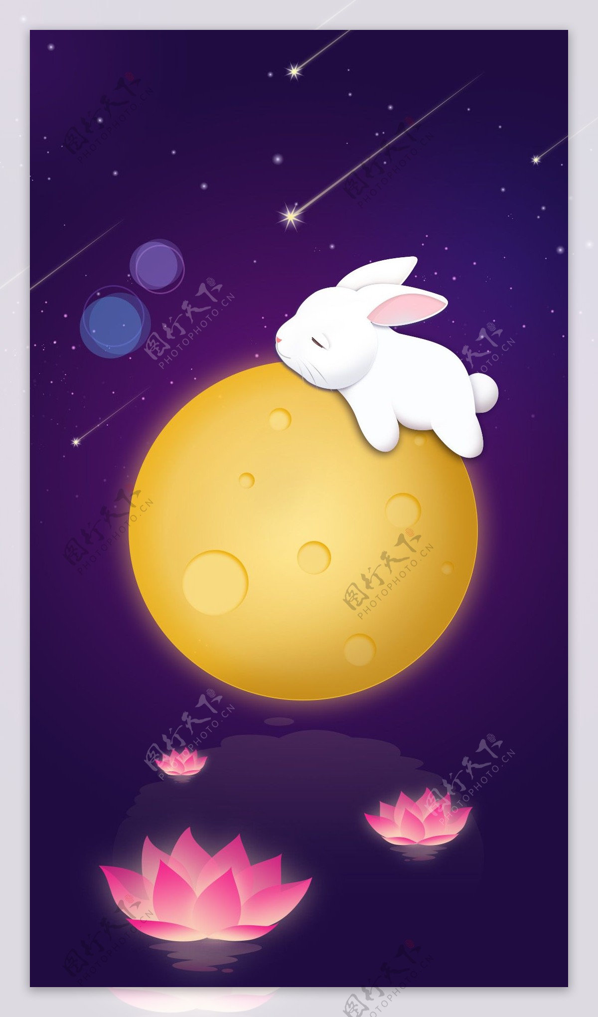 玉兔月亮中秋节H5背景素材