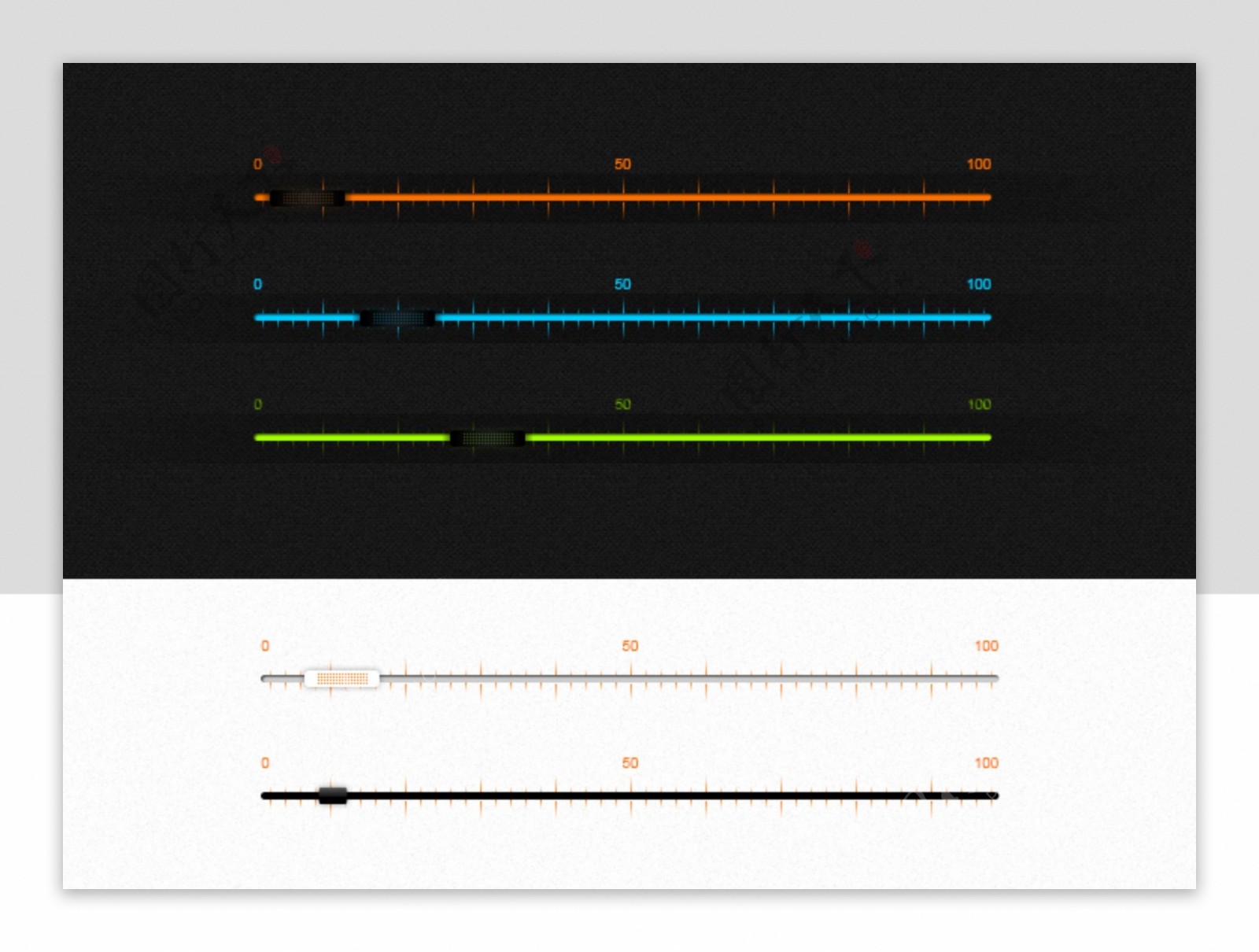 多色多款网页进度条滑块素材