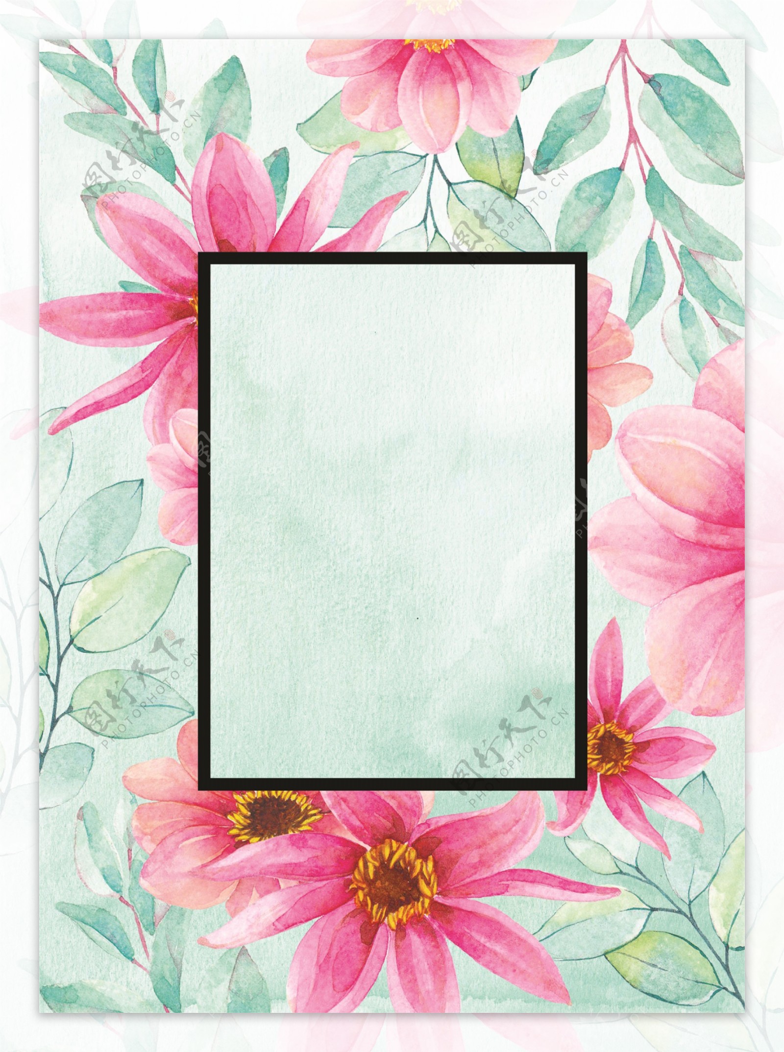花卉背景边框图片素材