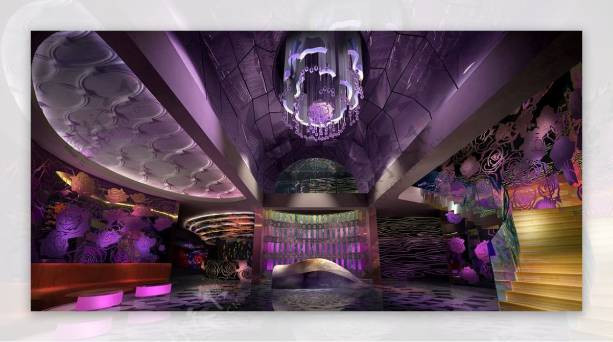 时尚混搭风格商业空间酒吧ktv楼梯效果图设计