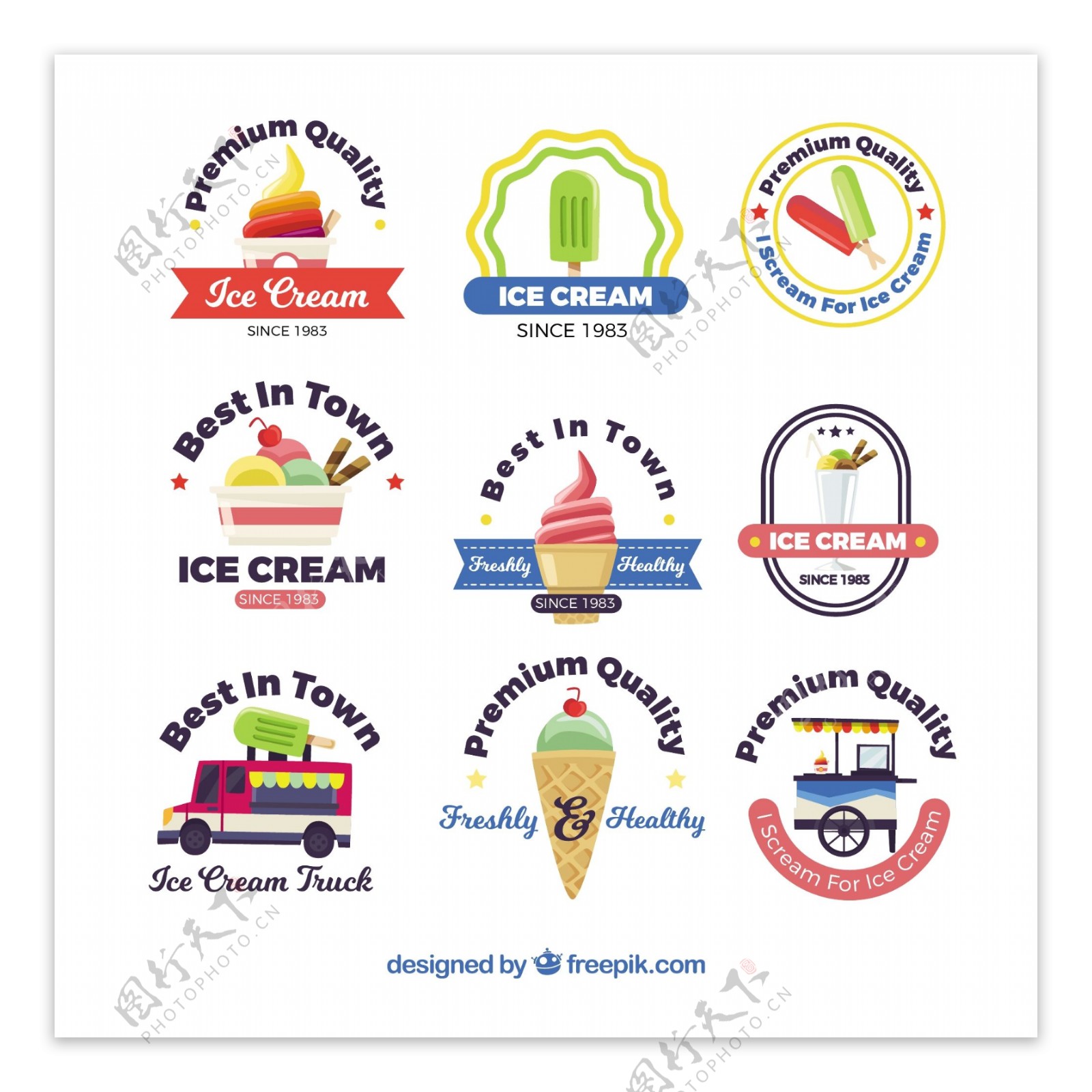 冰淇淋标识集