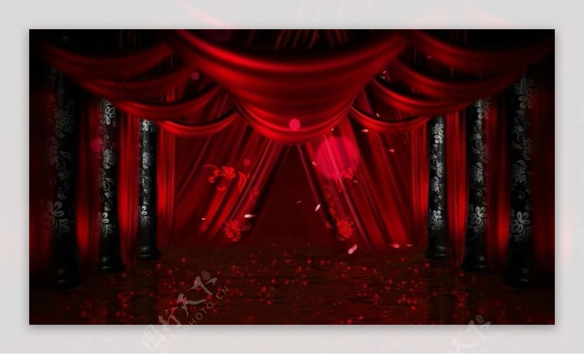 大气舞台红色帘幕动态视频素材