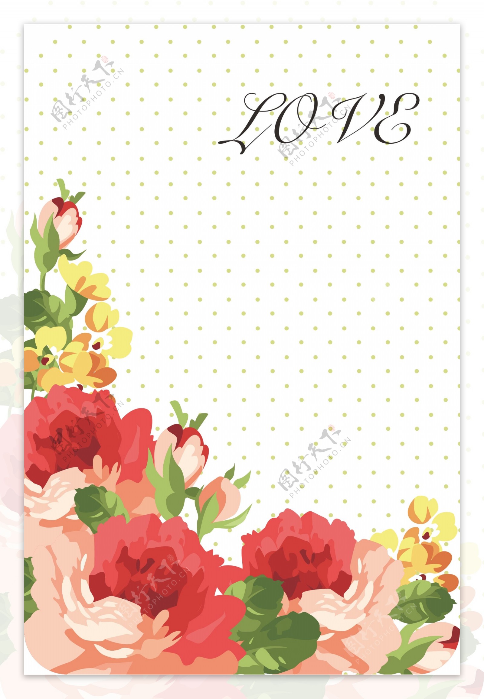 love花朵粉色海报背景素材