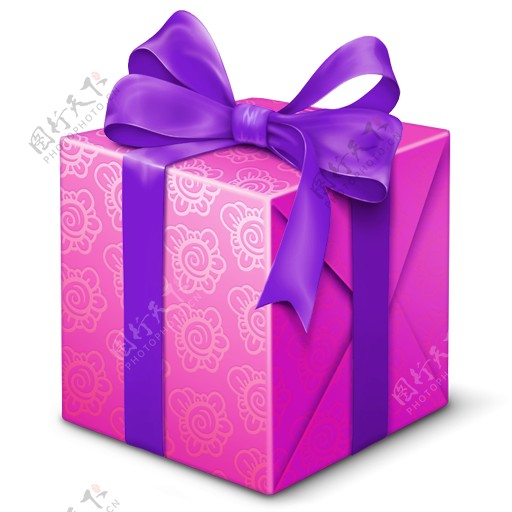 紫色包装礼品盒素材图片