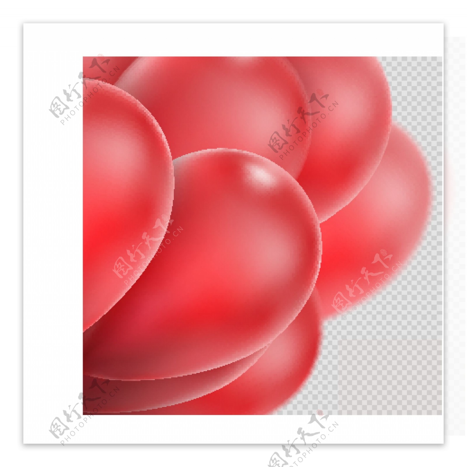 红色手绘气球卡通矢量素材