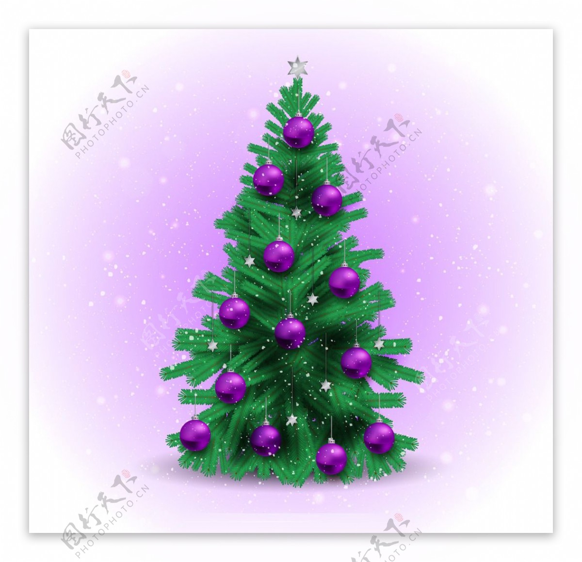 紫色圣诞树饰品