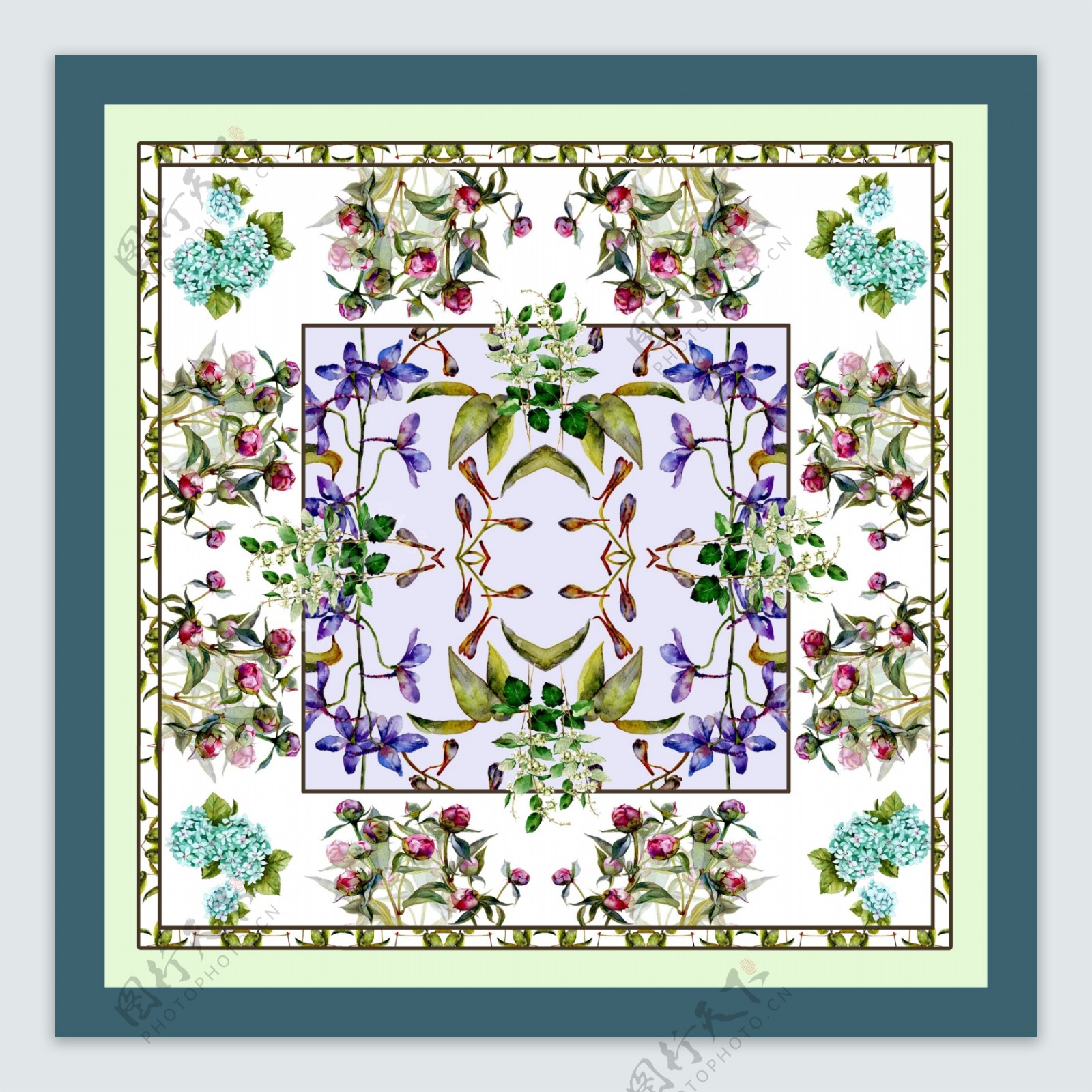 丝巾图案植物花卉数码图案装饰图案