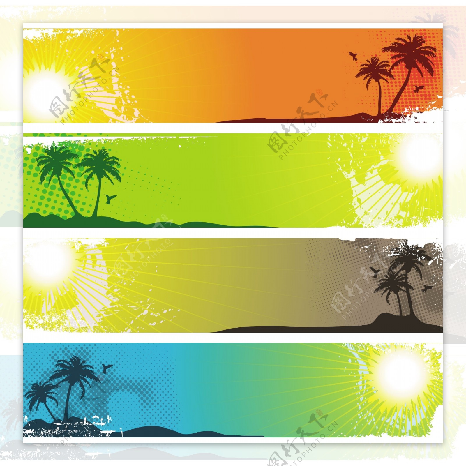 椰子树海滩阳光素材