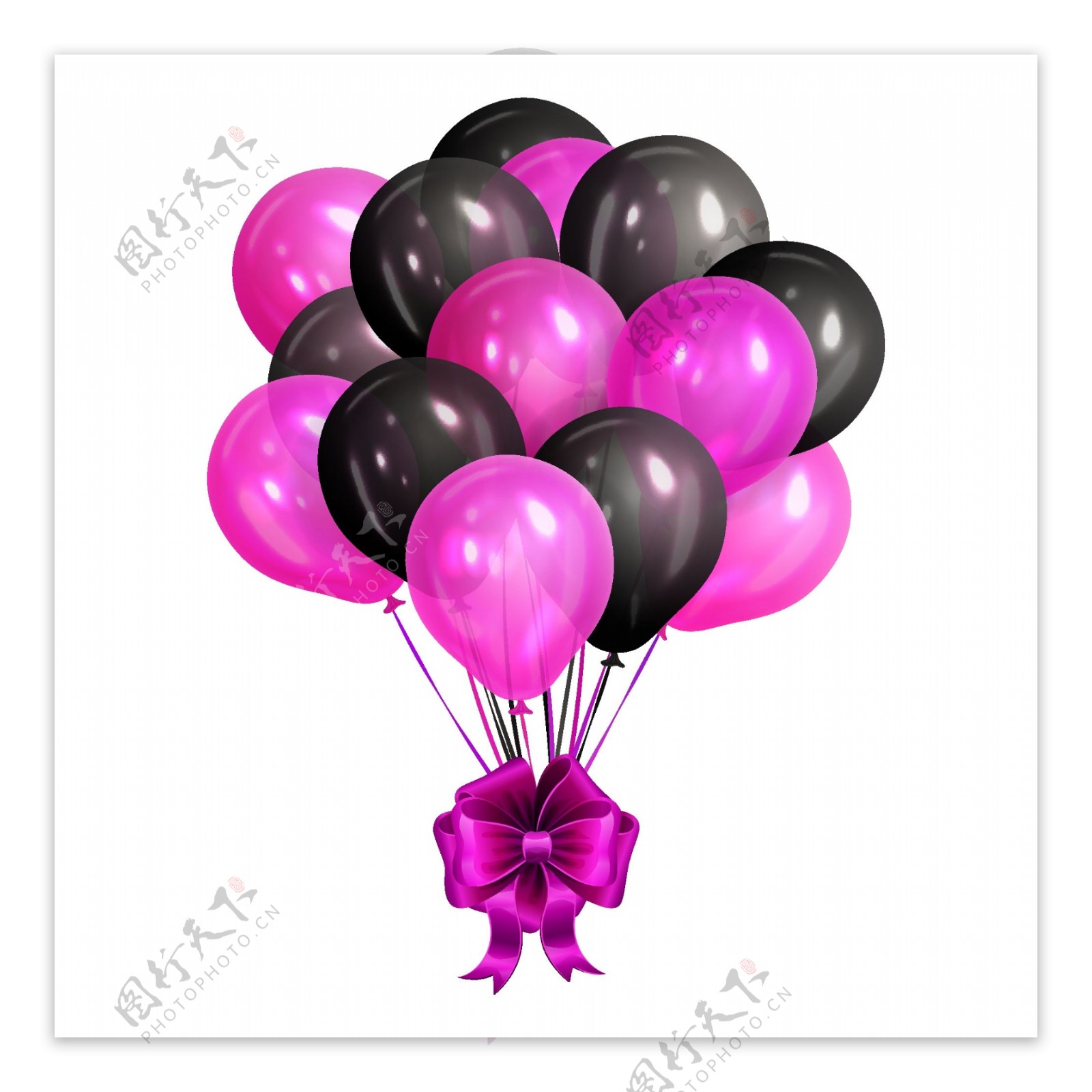 精美紫色气球束矢量素材