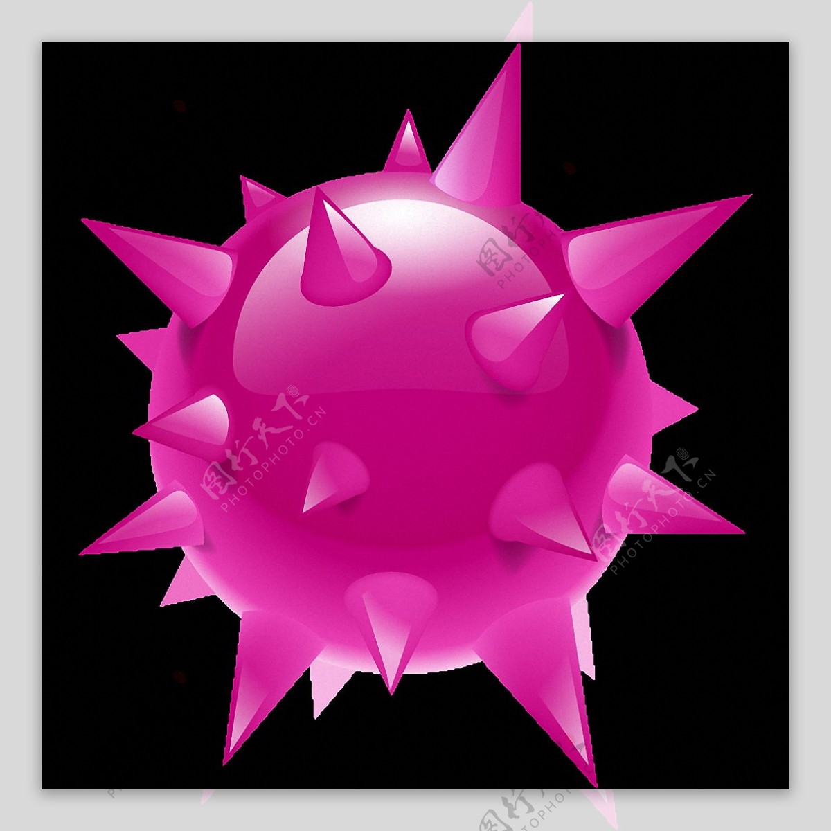 紫色尖刺病毒免抠png透明图层素材