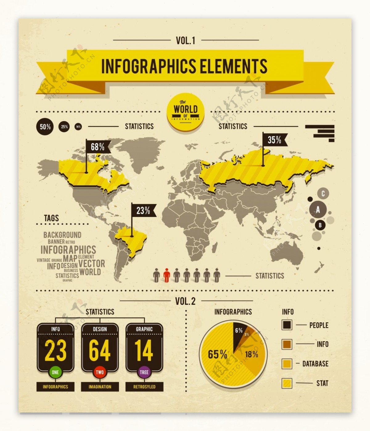 世界地图图PPT元素商业分析