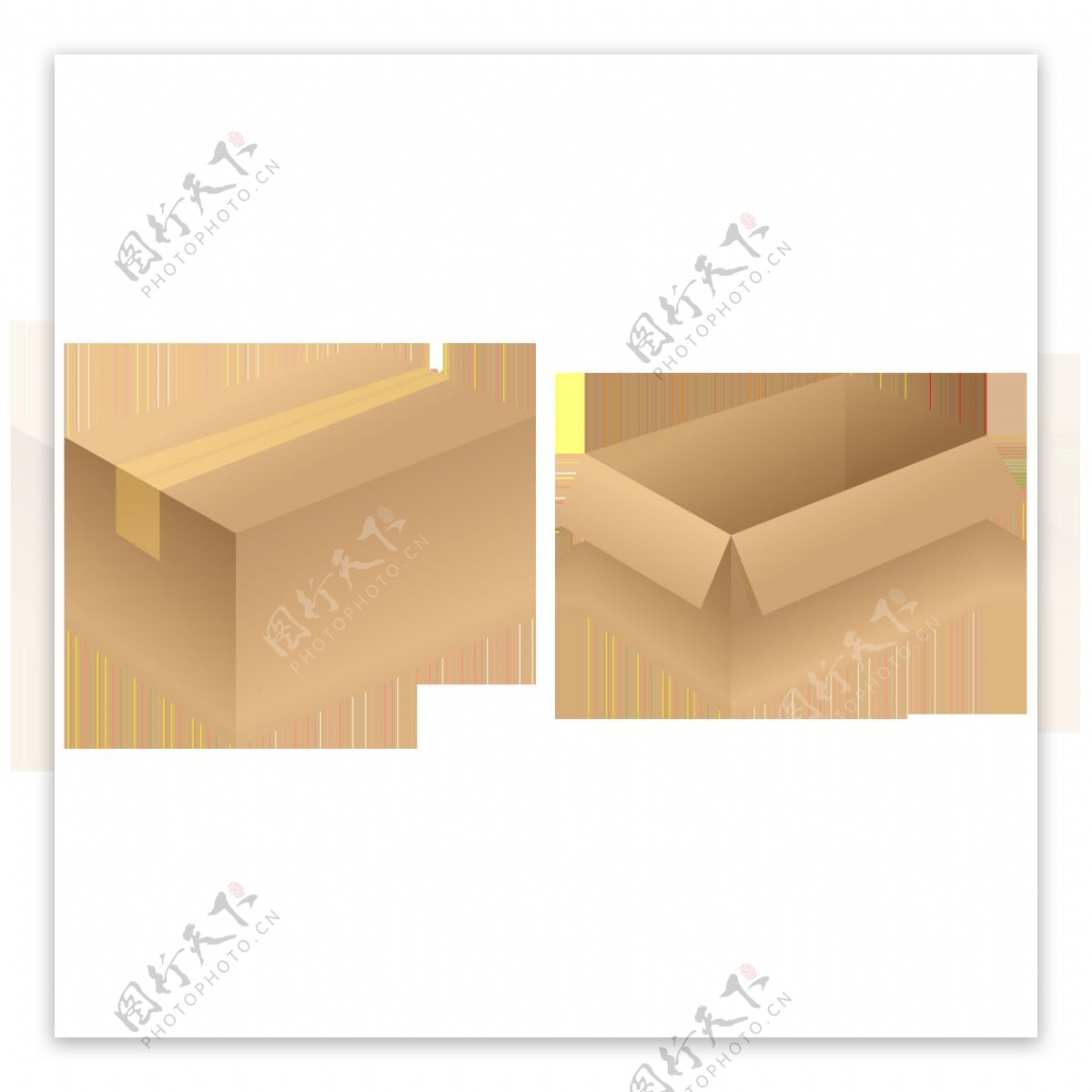 牛皮纸盒图片免抠png透明图层素材