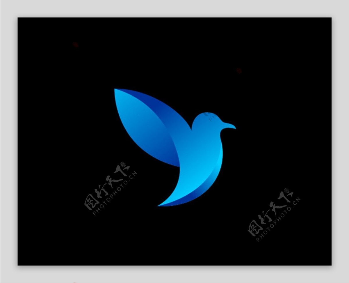 蓝色抽象小鸟logo矢量素材