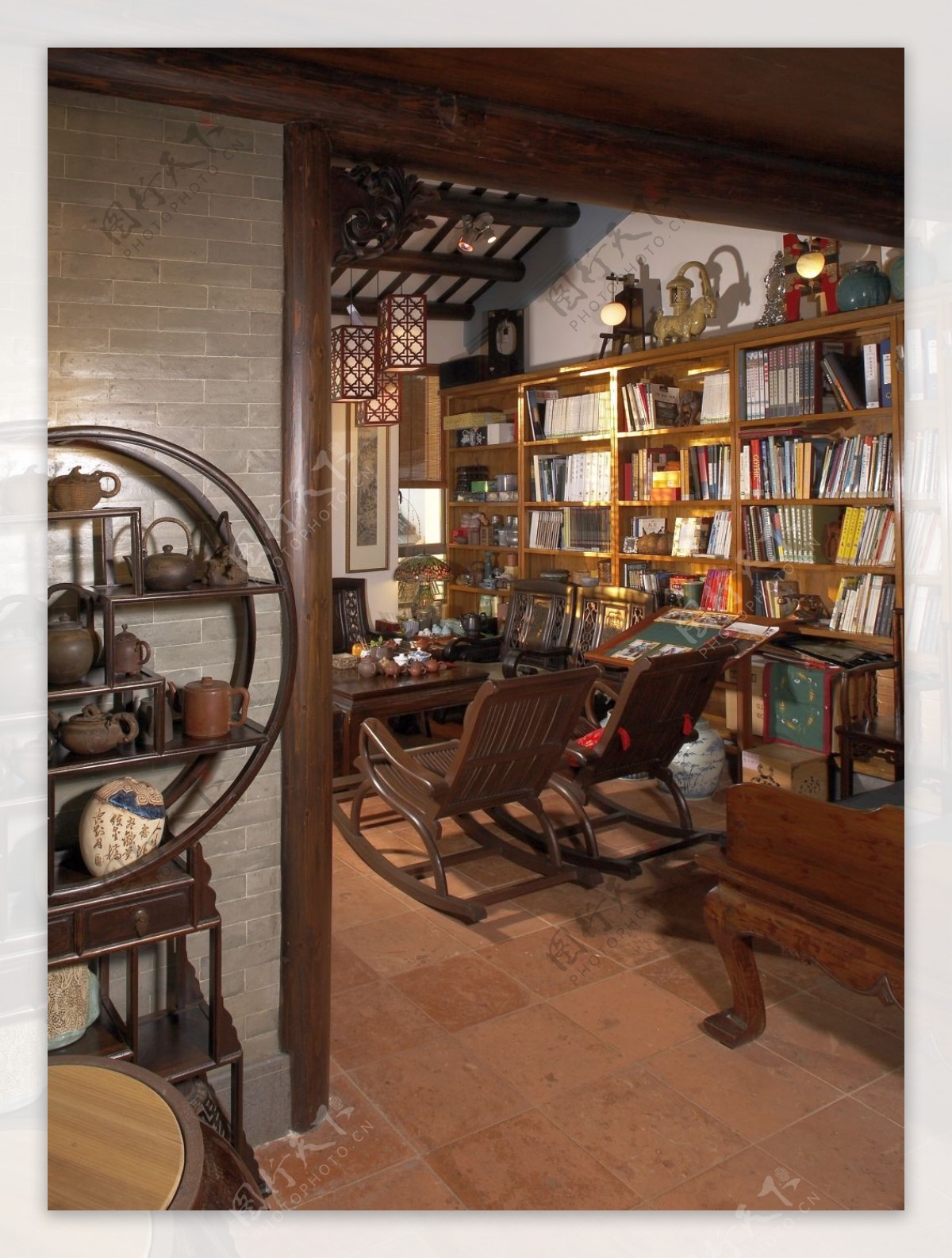 古典风室内设计书房效果图JPG源文件