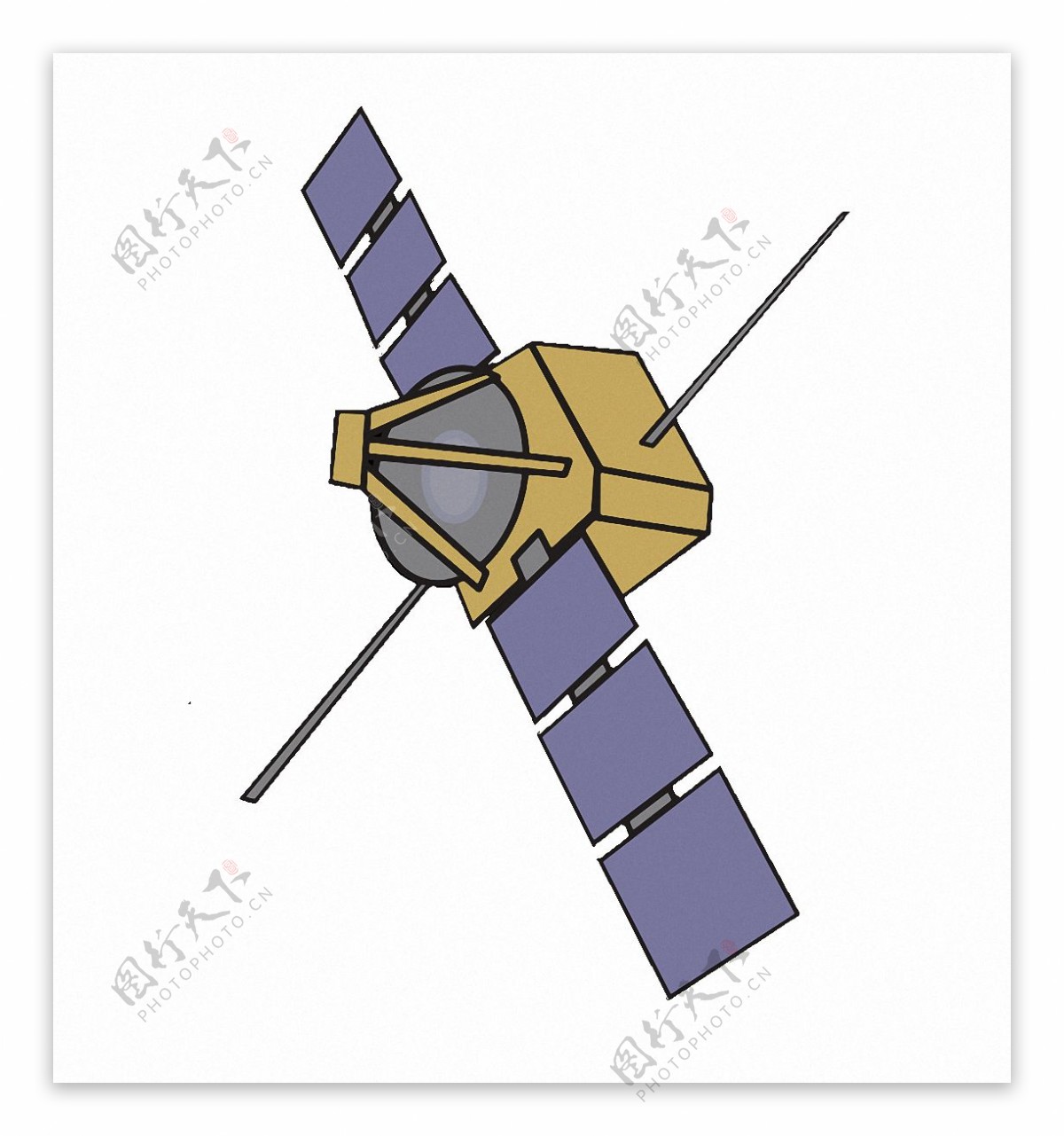 装饰图案-卡通太空中的卫星装饰图案-好图网