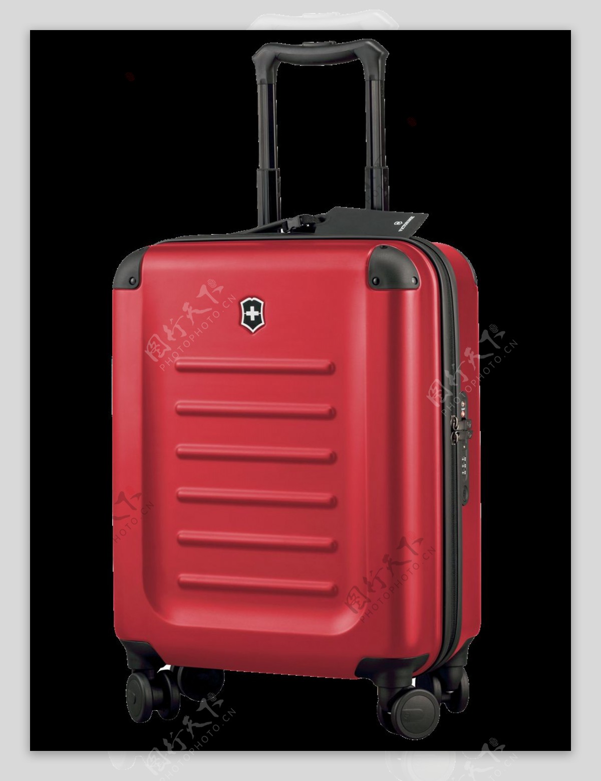 红色塑料行李箱免抠png透明图层素材