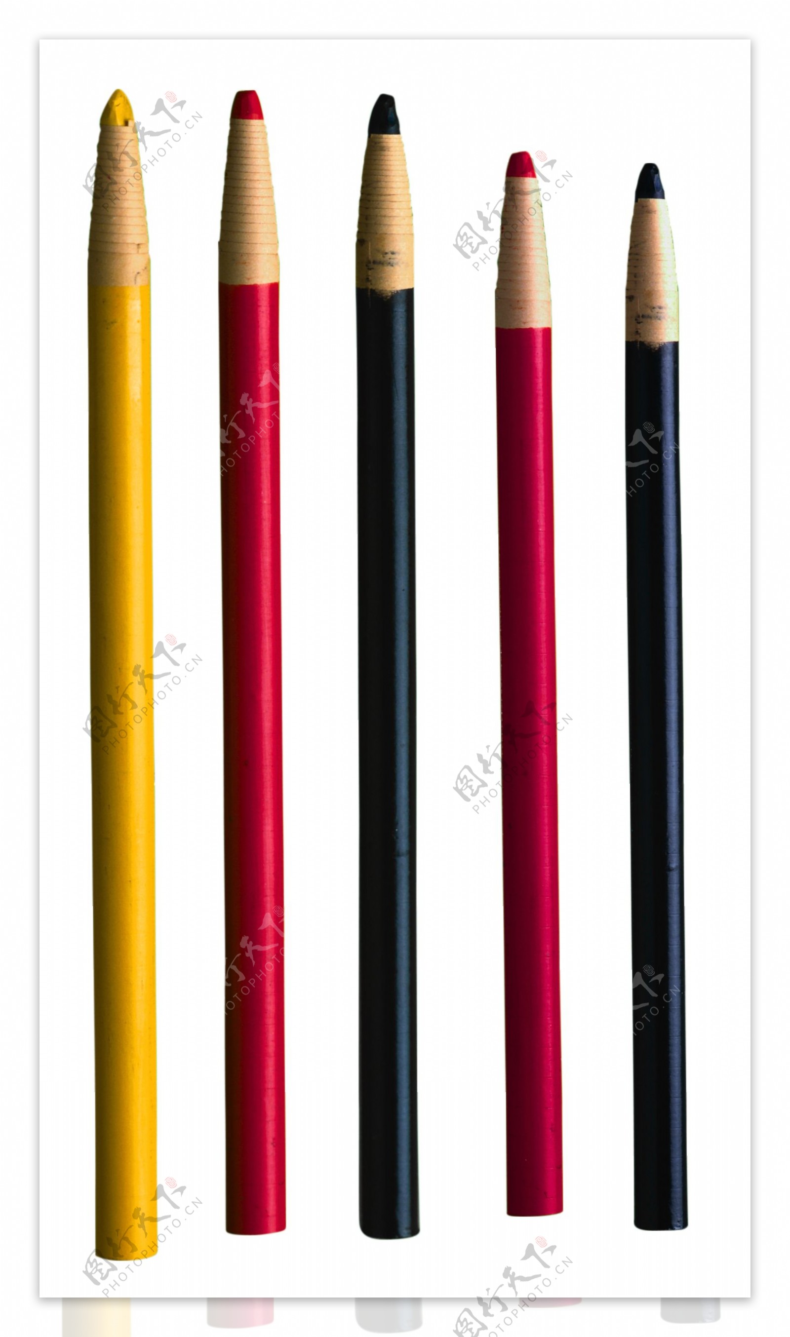 五支铅笔免抠png透明图层素材