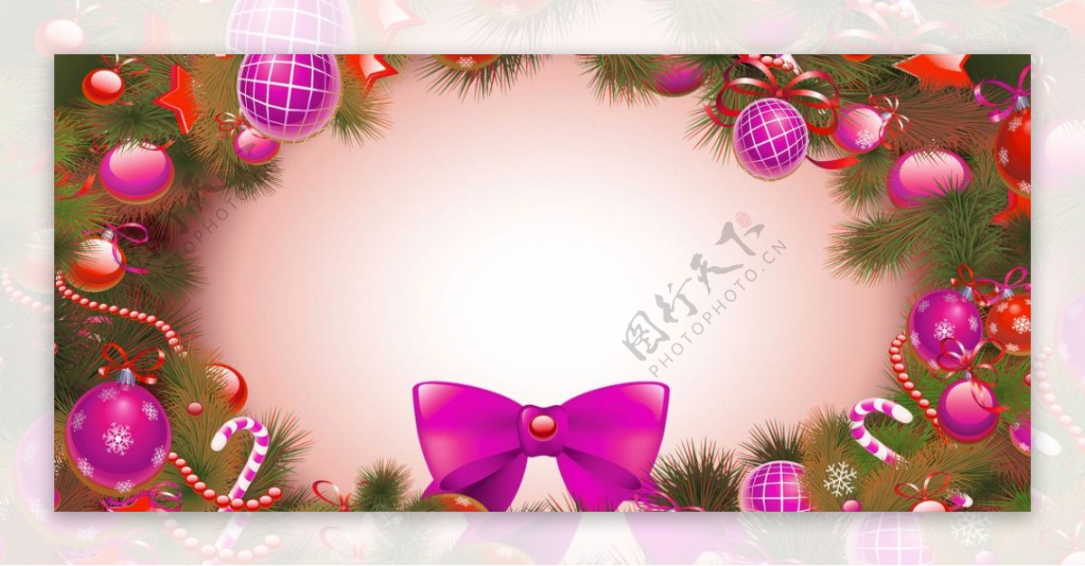 紫色圆球圣诞节banner背景素材