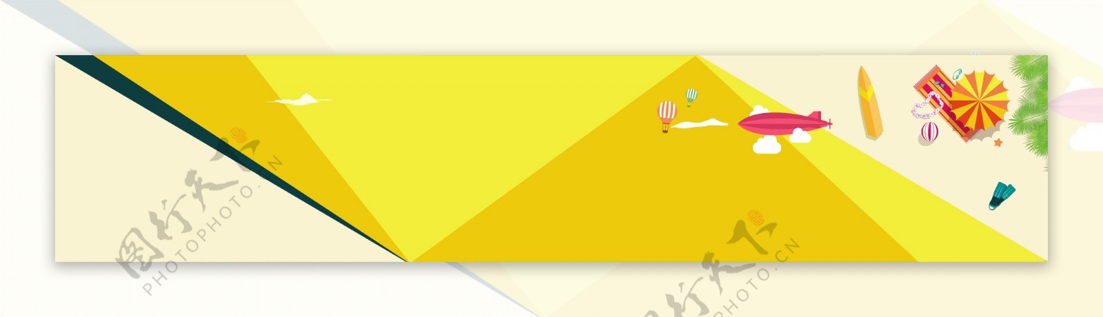黄色几何banner背景