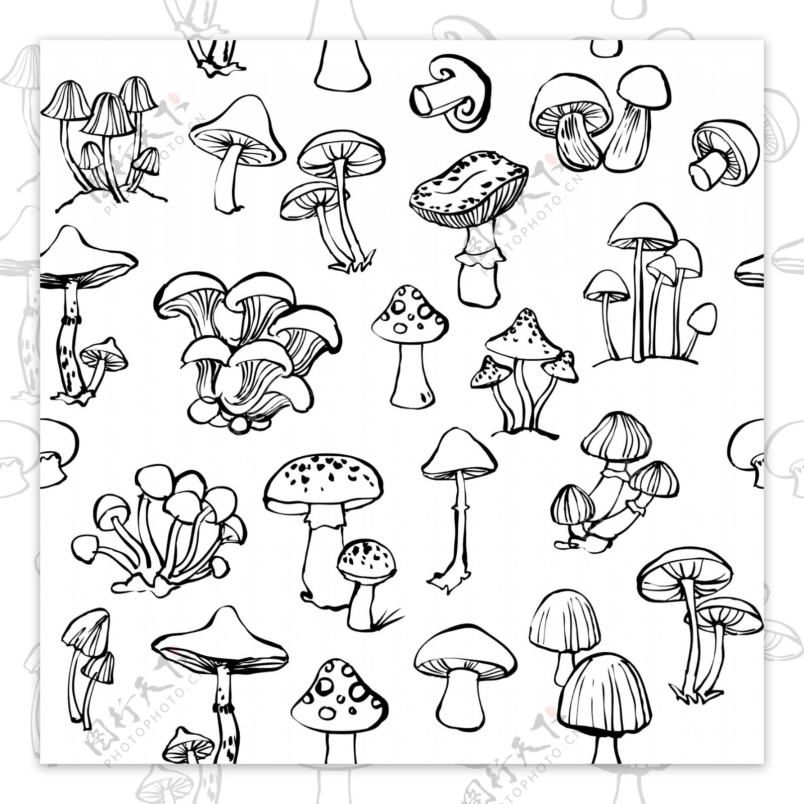 卡通蘑菇设计图__图片素材_其他_设计图库_昵图网nipic.com