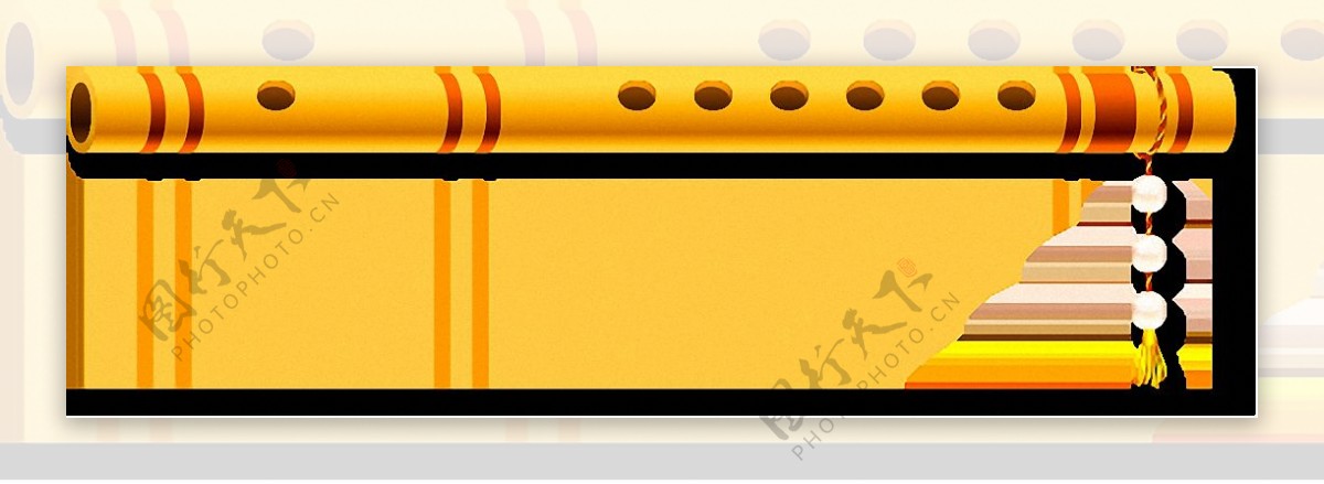 黄色竹笛免抠png透明素材