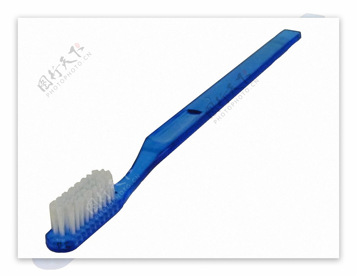 蓝色手柄牙刷免抠png透明图层素材