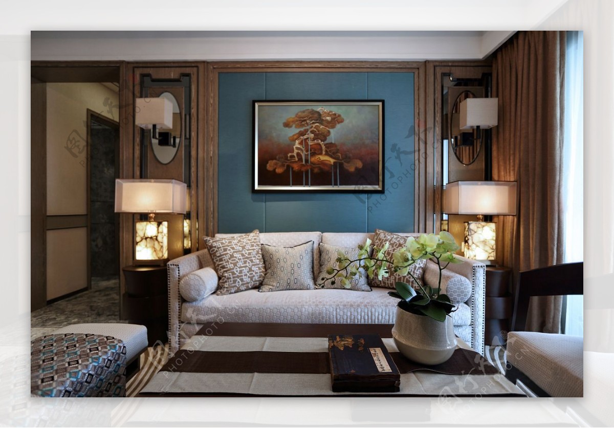 中式室内客厅沙发装修效果图