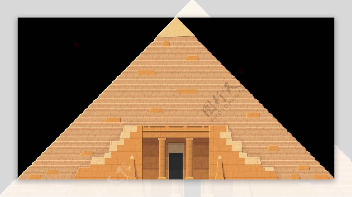 黄色埃及金字塔免抠png透明图层素材