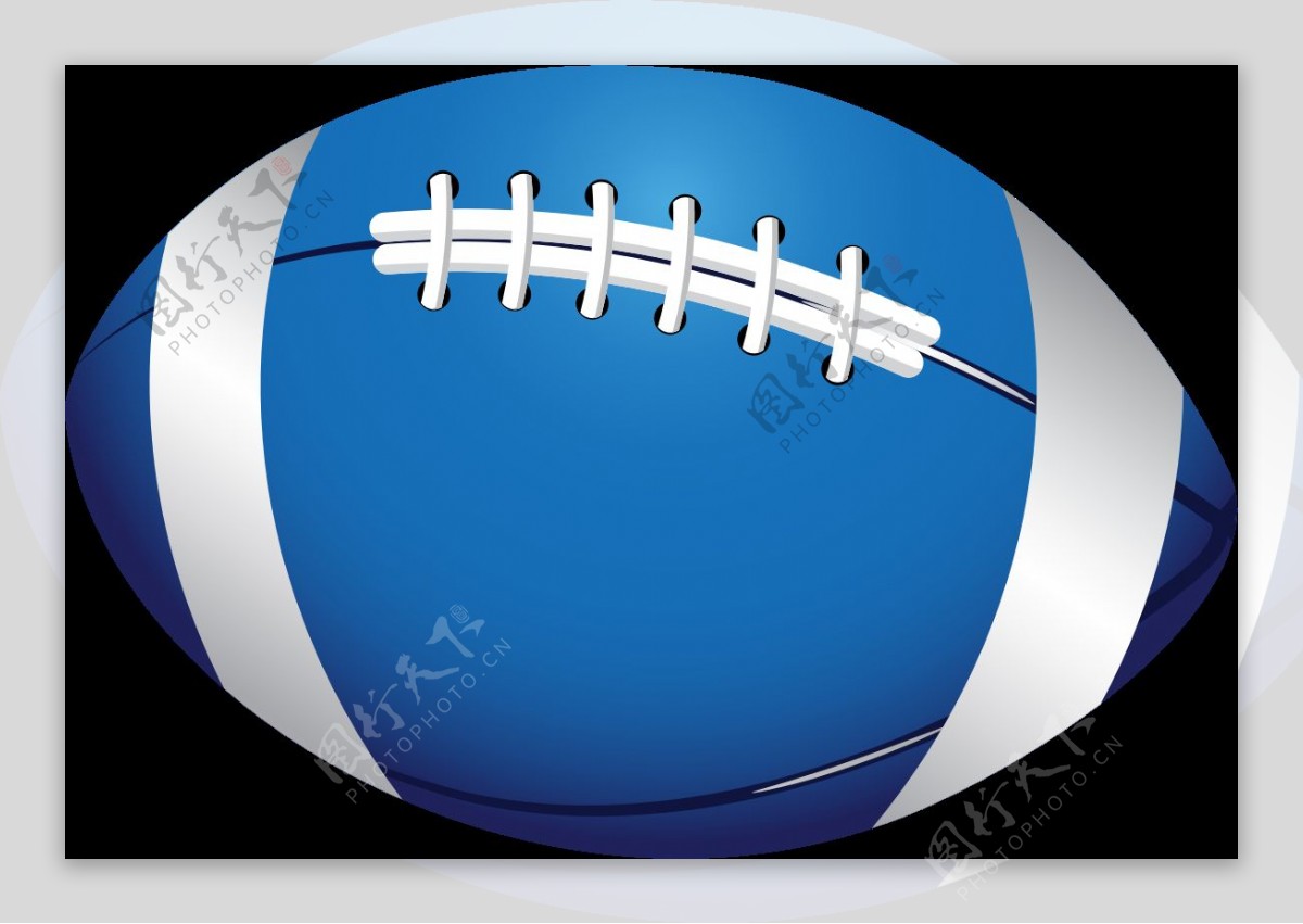 蓝色漂亮橄榄球免抠png透明图层素材