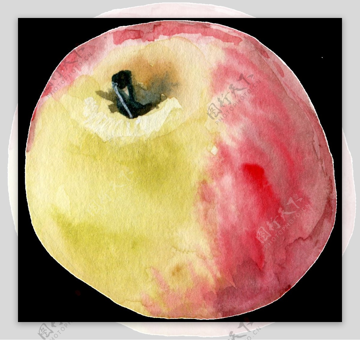 彩绘苹果透明素材