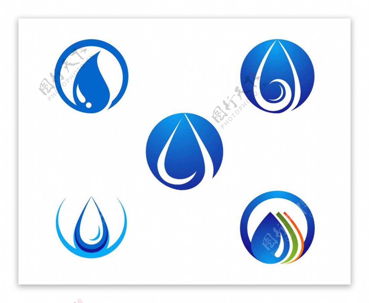 蓝色圆形里的水滴标志图片
