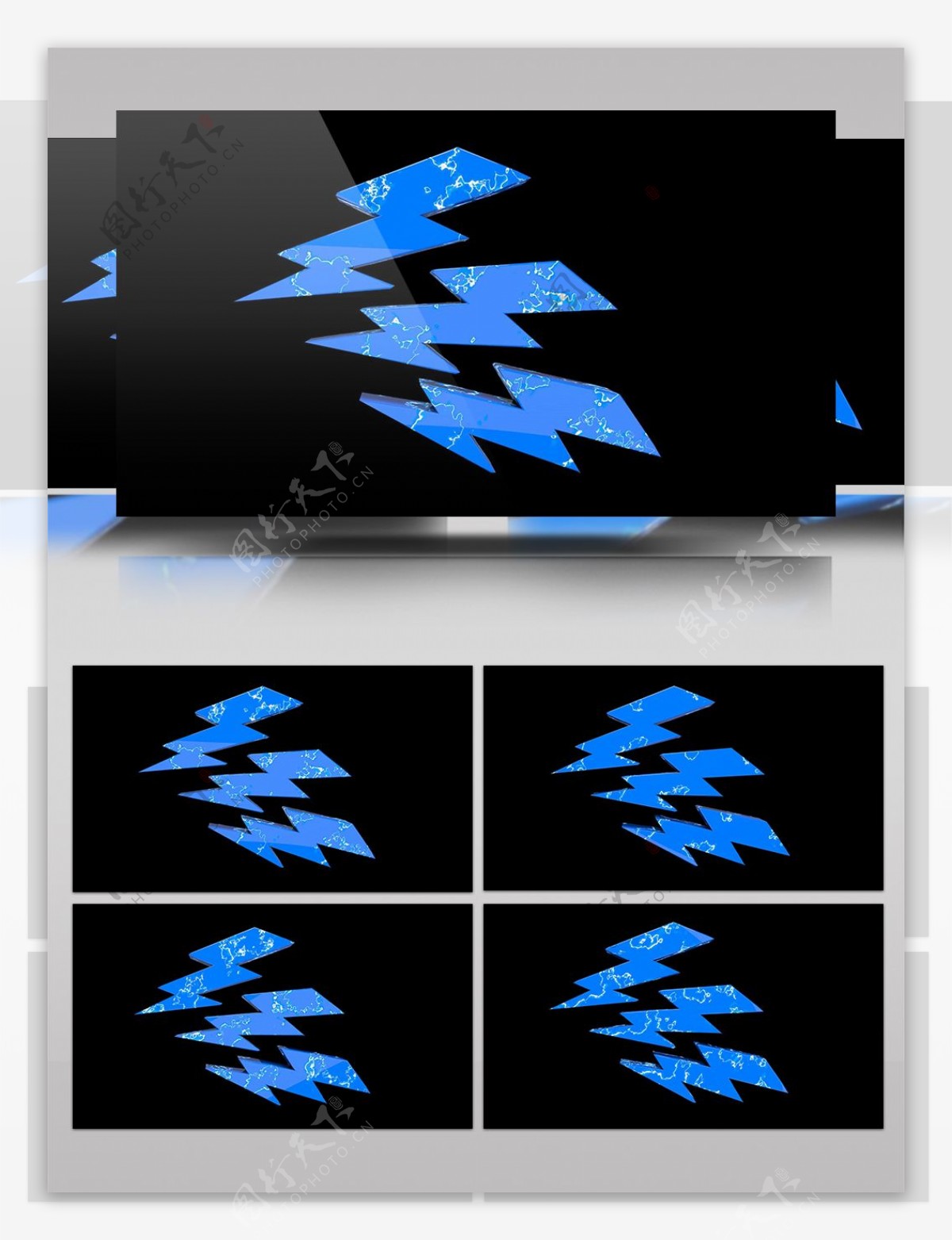 蓝色创意闪电视频素材