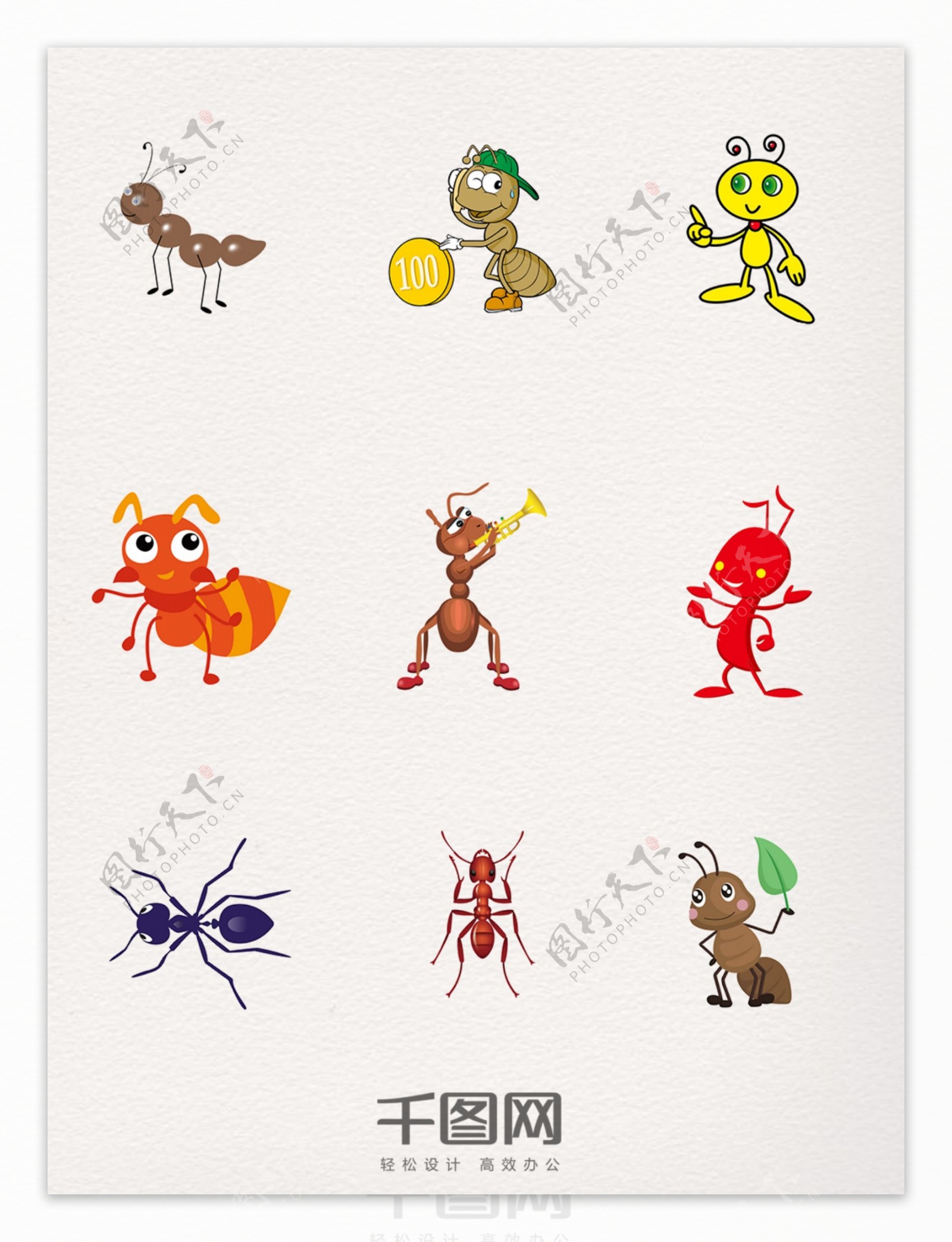 蚂蚁装饰元素图案