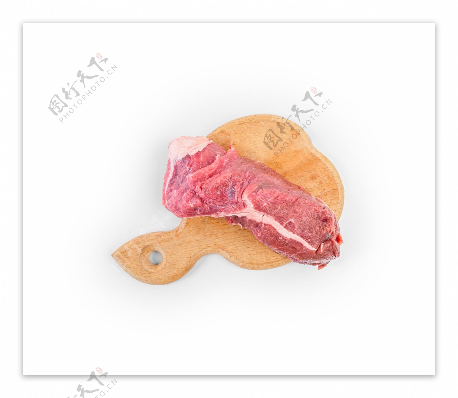 俯视图放在案板上的猪肉psd源文件