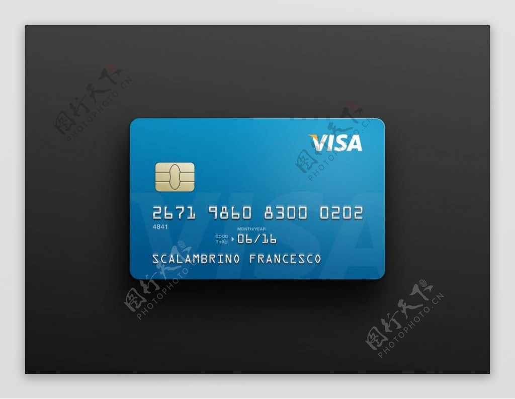 蓝色信用卡模版sketch素材