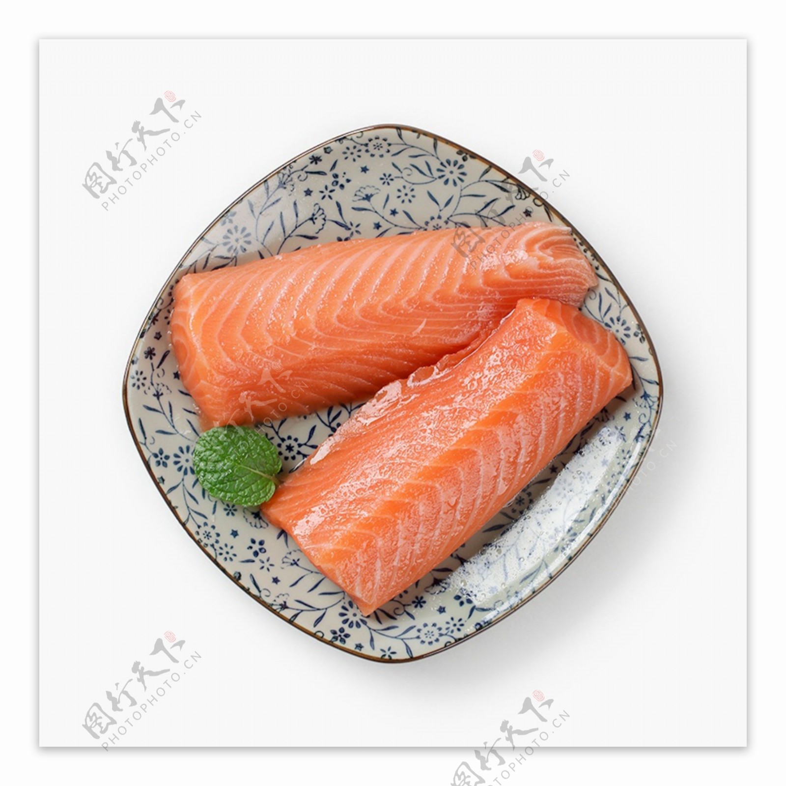 俯视图三文鱼海鲜美味食物餐饮日式料理
