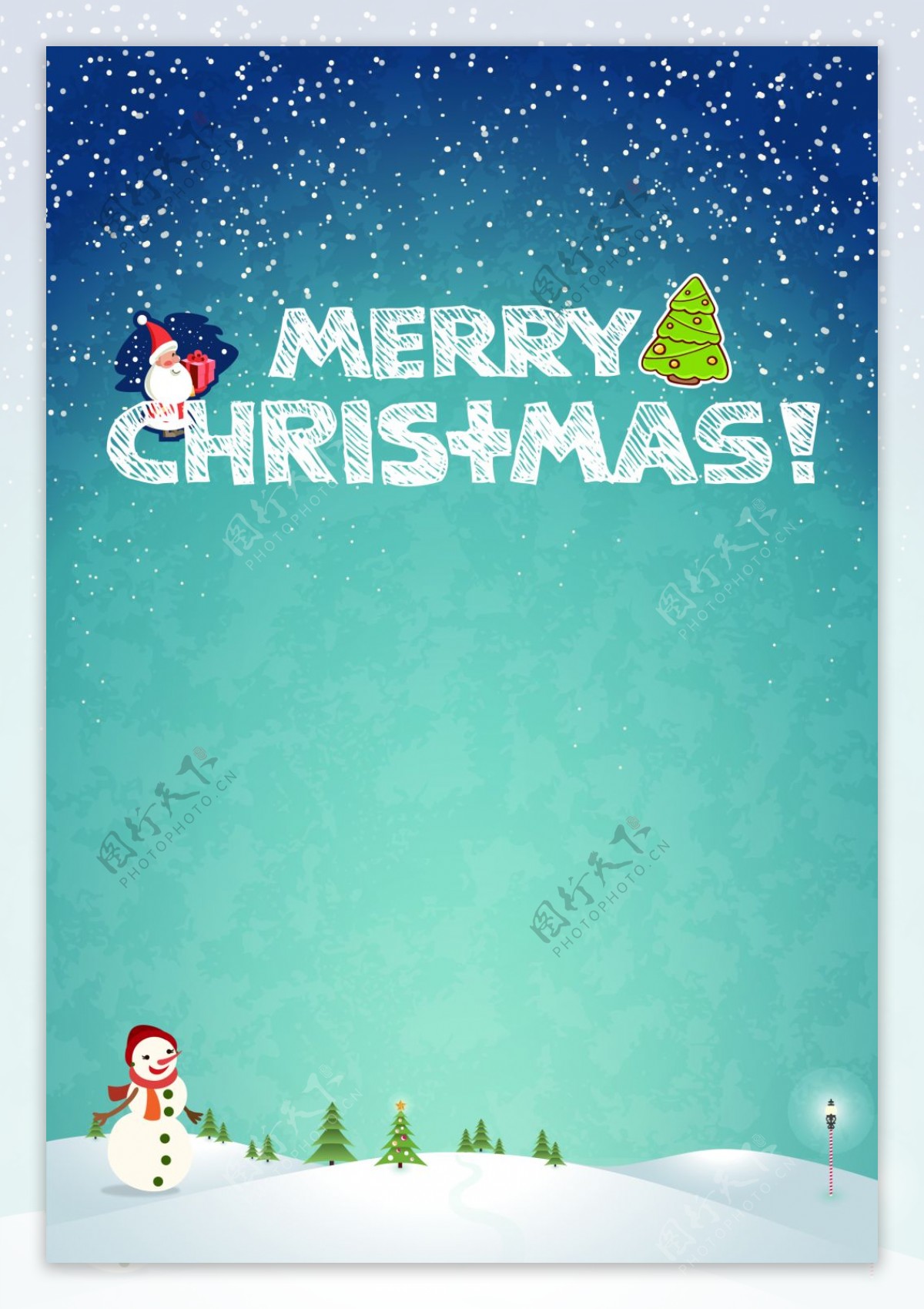 圣诞新年圣诞老人圣诞树海报背景素材